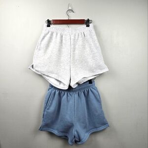 Amazon Women's Cotton Shorts - Light Gray and Blue